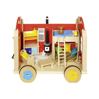 Goki - Construction Site Trailer / Wagon For Puppets With Accessories - Amousewithahouse