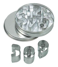 Gluckskafer - Mini Cookie Cutter Set - 10 Numbers (0 - 9) in Metal Box - Amousewithahouse